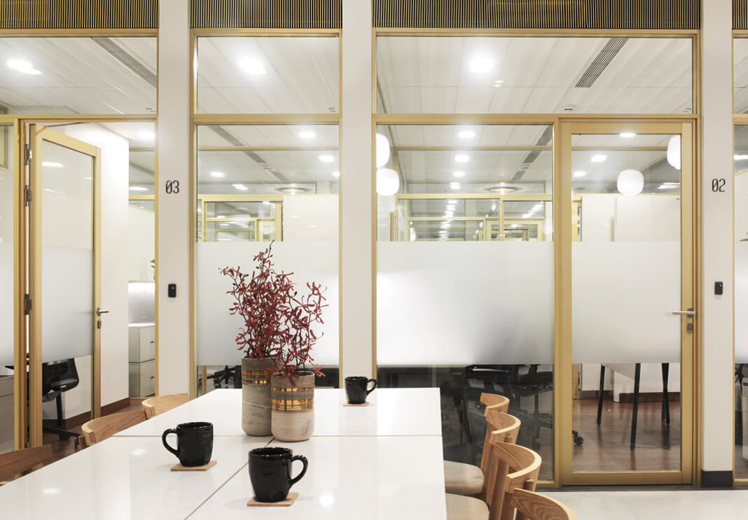 Modern private office workspace